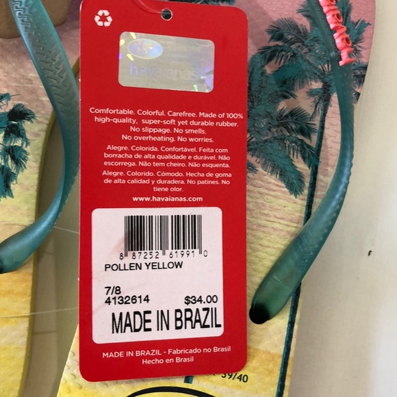 Havianas NWT Pollen Yellow Flip Flops! 8 - Picture 6 of 6